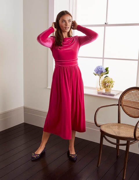 Lois Velvet Dress - Pink Flambe Lois Velvet Dress - Pink Flambe