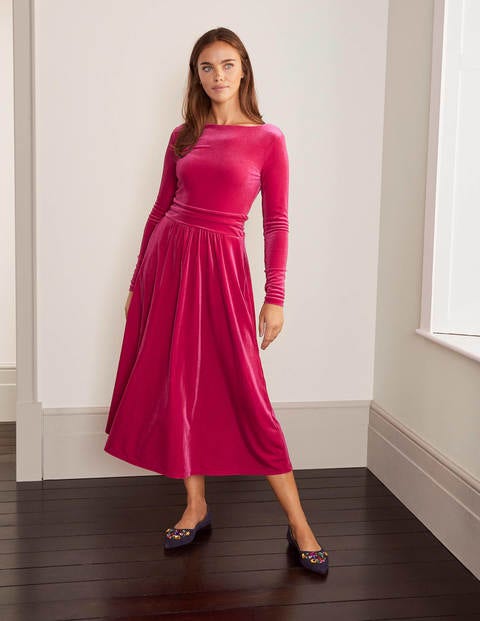 Lois Velvet Dress - Pink Flambe Lois Velvet Dress - Pink Flambe