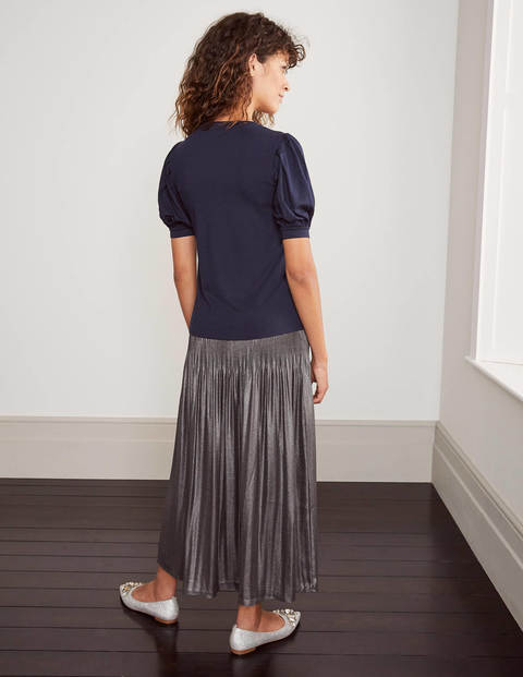 Holly Puff Sleeve Jersey Top - Navy Holly Puff Sleeve Jersey Top - Navy