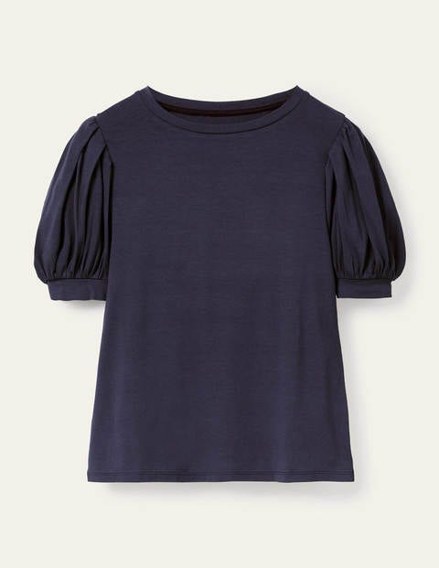 Holly Puff Sleeve Jersey Top - Navy Holly Puff Sleeve Jersey Top - Navy