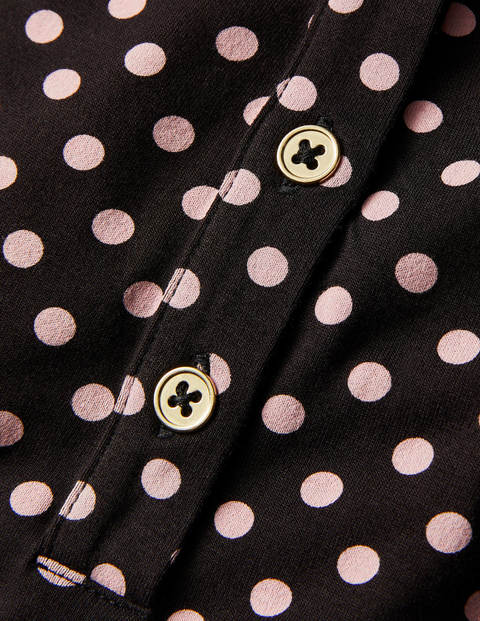 Matilda Gathered Sleeve Top - Black, Dot Matilda Gathered Sleeve Top - Black, Dot