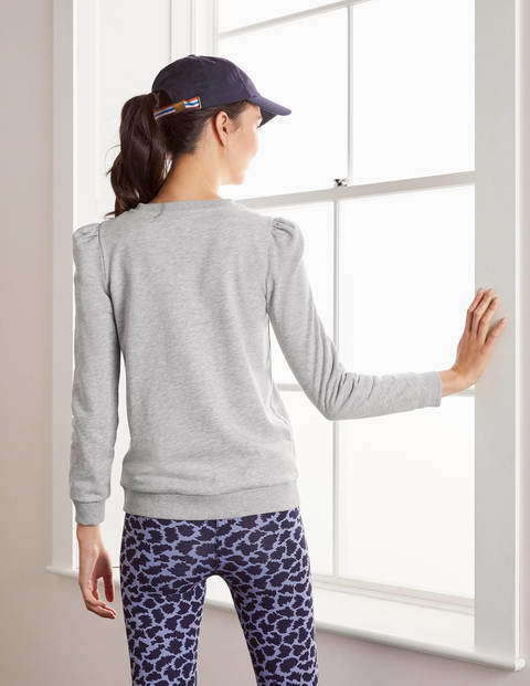 Puff Sleeve Sweatshirt - Grey Marl Puff Sleeve Sweatshirt - Grey Marl