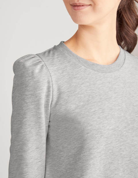 Puff Sleeve Sweatshirt - Grey Marl Puff Sleeve Sweatshirt - Grey Marl