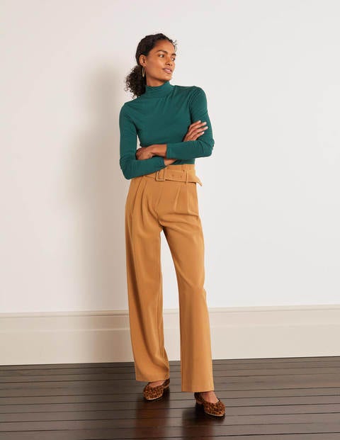Evie Jersey Polo Neck Top - Deep Forest Evie Jersey Polo Neck Top - Deep Forest