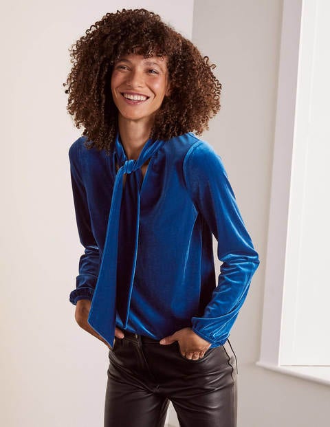 Nancy Velvet Top - Blue Depths Nancy Velvet Top - Blue Depths