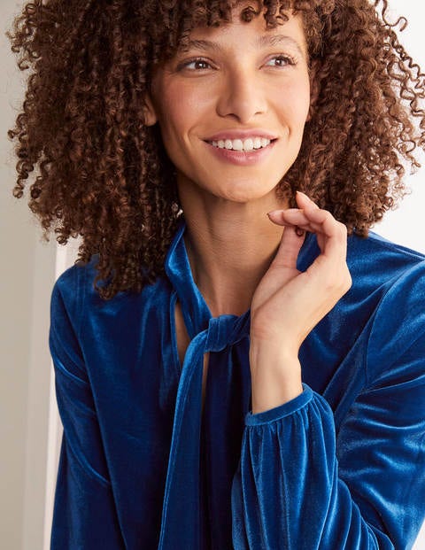 Nancy Velvet Top - Blue Depths Nancy Velvet Top - Blue Depths