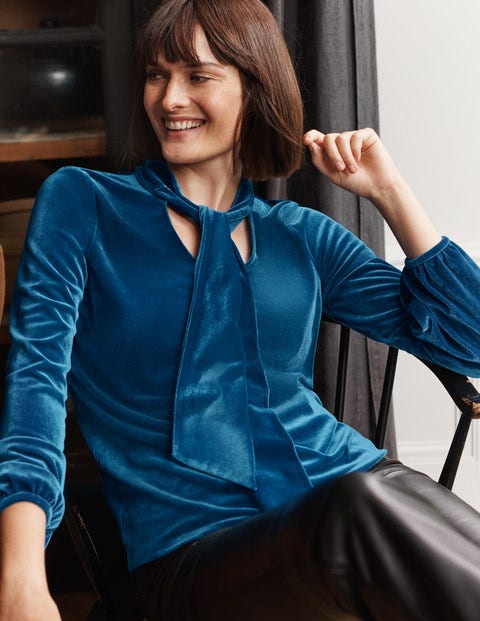 Nancy Velvet Top - Blue Depths Nancy Velvet Top - Blue Depths