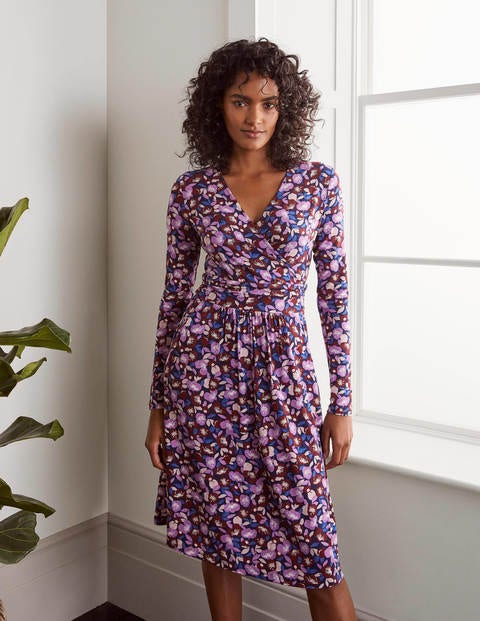 Layla Jersey Dress - Maroon, Fallen Peony Layla Jersey Dress - Maroon, Fallen Peony