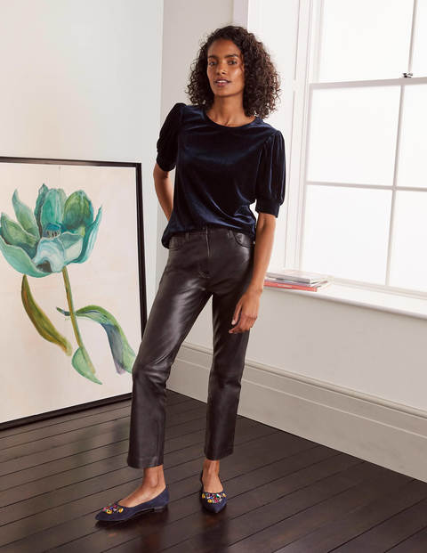 Maddie Velvet Puff Sleeve Top - Navy Maddie Velvet Puff Sleeve Top - Navy