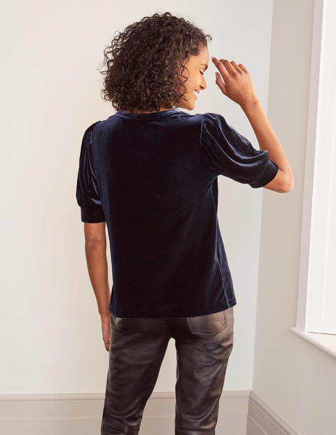 Maddie Velvet Puff Sleeve Top - Navy Maddie Velvet Puff Sleeve Top - Navy