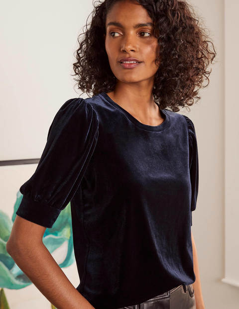 Maddie Velvet Puff Sleeve Top - Navy Maddie Velvet Puff Sleeve Top - Navy