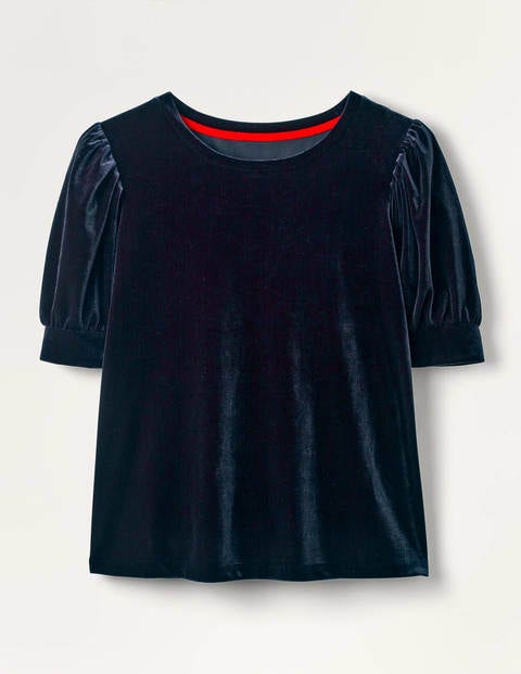 Maddie Velvet Puff Sleeve Top - Navy Maddie Velvet Puff Sleeve Top - Navy