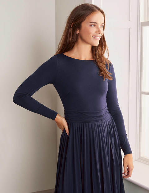 Catherine Plisseekleid aus Jersey - Navy Catherine Plisseekleid aus Jersey - Navy