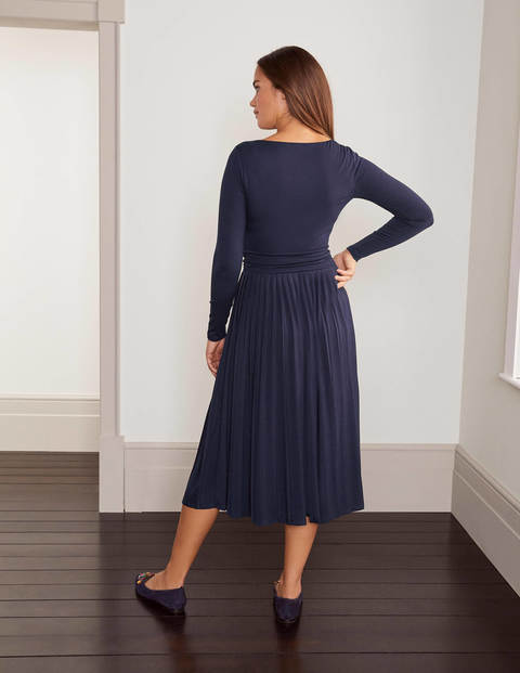 Catherine Plisseekleid aus Jersey - Navy Catherine Plisseekleid aus Jersey - Navy