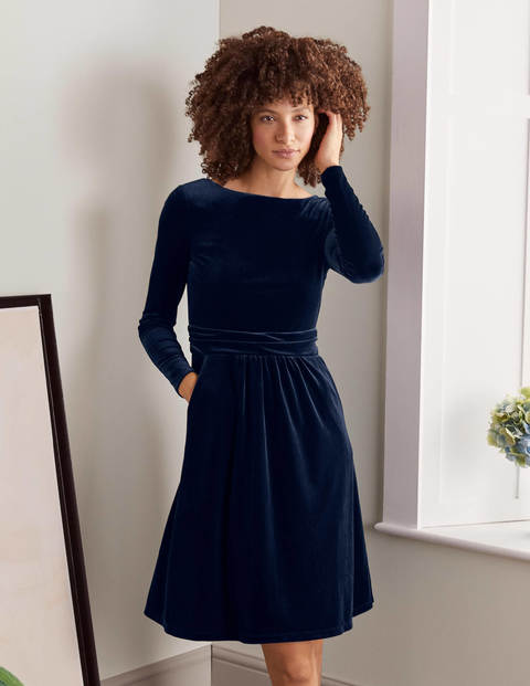 Abigail Velvet Dress - Navy Abigail Velvet Dress - Navy