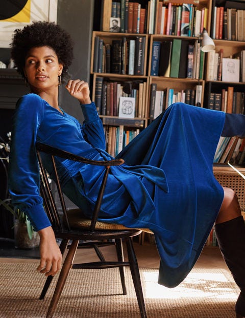 Rita Velvet Midi Dress - Blue Depths Rita Velvet Midi Dress - Blue Depths