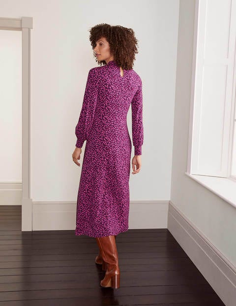 Carly Jersey Midi Dress - Pink Flambe, Trellis Vine Carly Jersey Midi Dress - Pink Flambe, Trellis Vine