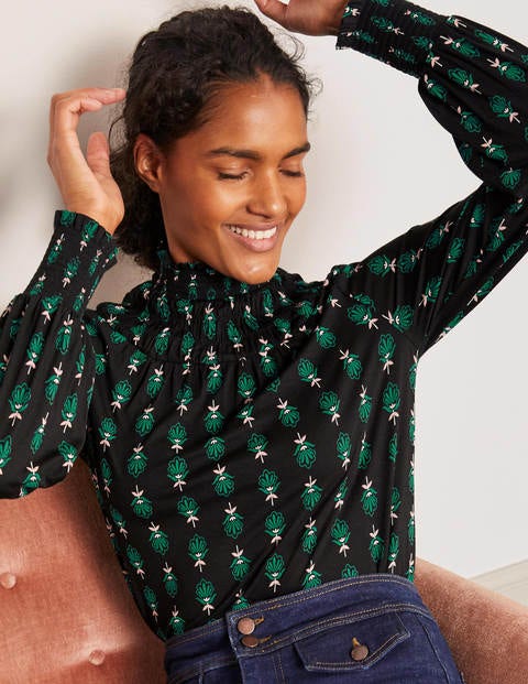 Celia Jersey Top - Black, Confetti Stamp Celia Jersey Top - Black, Confetti Stamp