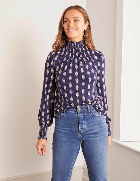 Celia Jersey Top - Navy, Confetti Stamp Celia Jersey Top - Navy, Confetti Stamp