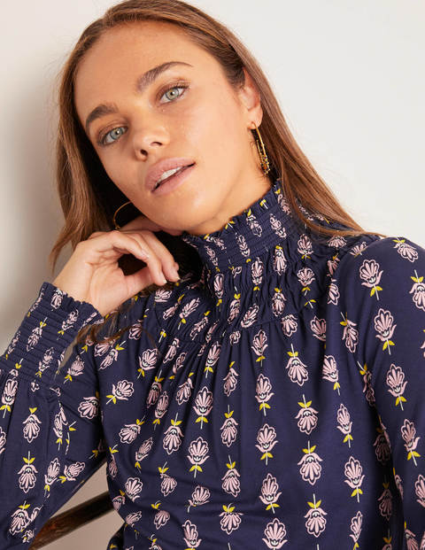 Celia Jersey Top - Navy, Confetti Stamp Celia Jersey Top - Navy, Confetti Stamp