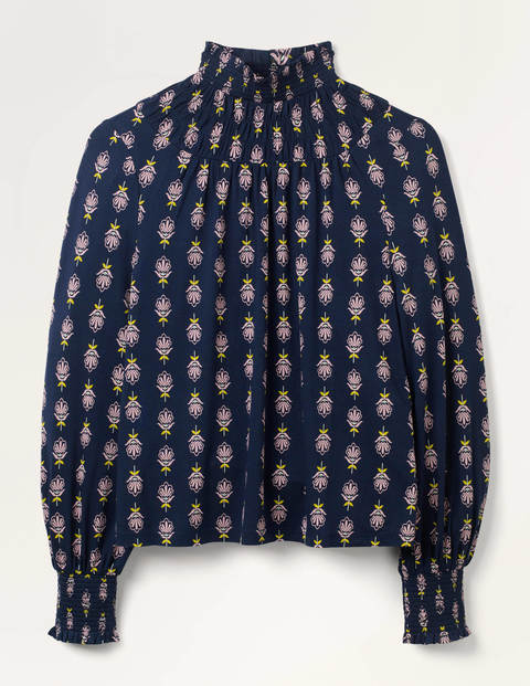 Celia Jersey Top - Navy, Confetti Stamp Celia Jersey Top - Navy, Confetti Stamp