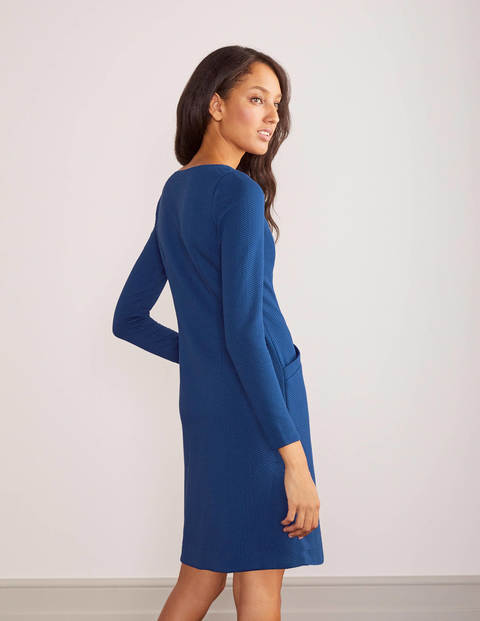 Ingrid Jacquard-Etuikleid - Tiefblau Ingrid Jacquard-Etuikleid - Tiefblau