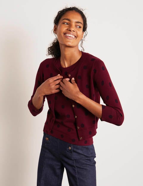 Favourite Knitted Tank - Maroon, Linear Spot Favourite Knitted Tank - Maroon, Linear Spot