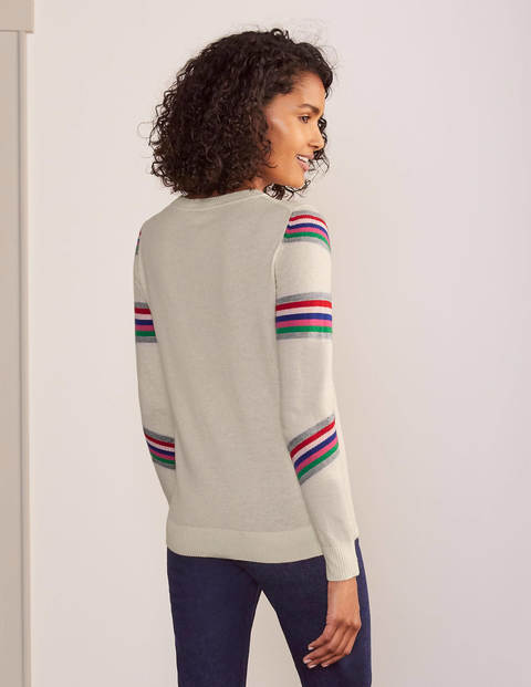 Estella Sweater - Ivory, Stripe Union Jack Estella Sweater - Ivory, Stripe Union Jack