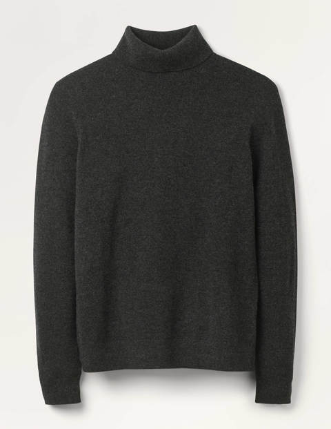 Cashmere Roll Neck Sweater - Charcoal Melange Cashmere Roll Neck Sweater - Charcoal Melange