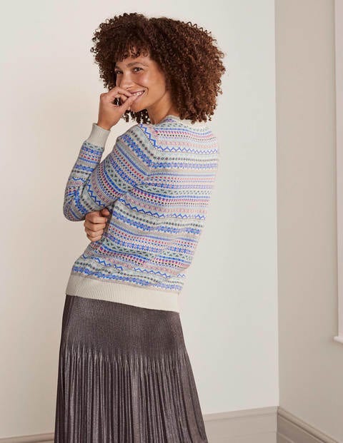 Louise Fair Isle Jumper - Cut Glass Blue Louise Fair Isle Jumper - Cut Glass Blue