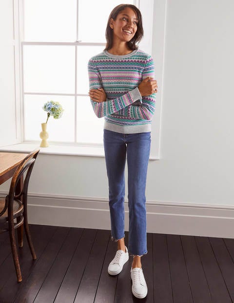 Louise Fair Isle Jumper - Grey Melange Louise Fair Isle Jumper - Grey Melange