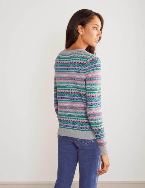 Louise Fair Isle Jumper - Grey Melange Louise Fair Isle Jumper - Grey Melange