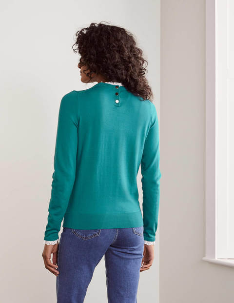 Lincoln Frill Neck sweater - Vibrant Teal Lincoln Frill Neck sweater - Vibrant Teal