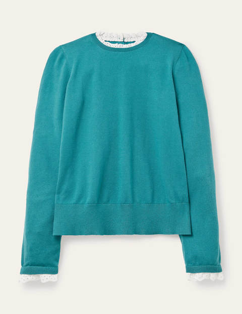 Lincoln Frill Neck sweater - Vibrant Teal Lincoln Frill Neck sweater - Vibrant Teal
