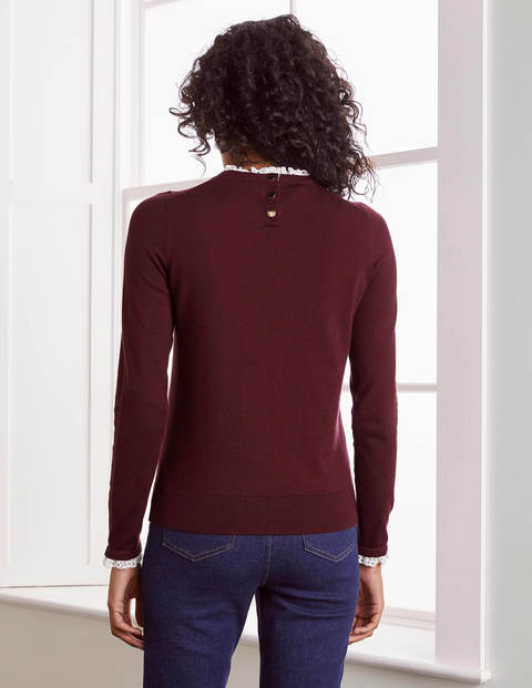 Lincoln Baumwollpullover mit Rüschen - Rotbraun Lincoln Baumwollpullover mit Rüschen - Rotbraun