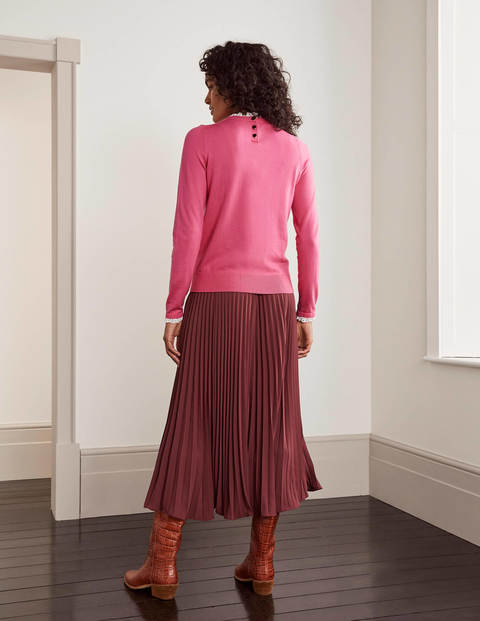 Lincoln Cotton Frill Jumper - Bright Camellia Lincoln Cotton Frill Jumper - Bright Camellia