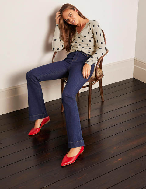 Eldon Cotton V-neck Jumper - Chinchilla, Linear Spot Small Eldon Cotton V-neck Jumper - Chinchilla, Linear Spot Small