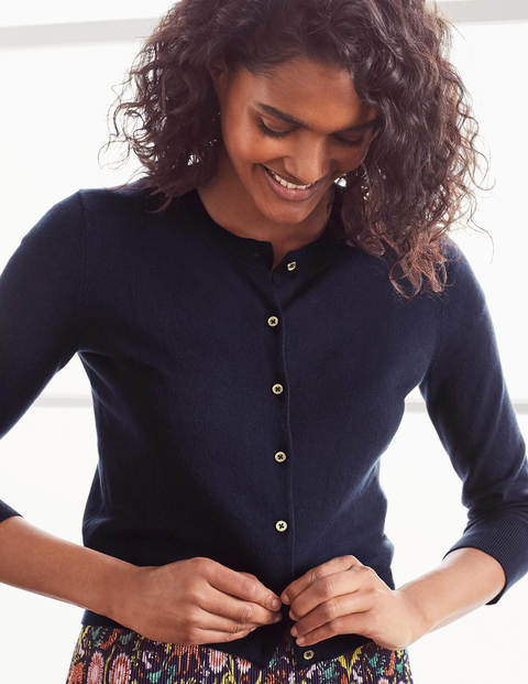 Eldon Cotton Crop Cardigan - Navy Eldon Cotton Crop Cardigan - Navy