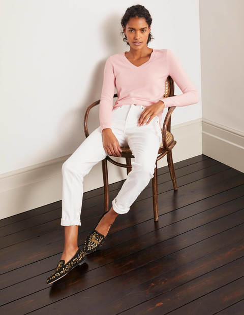 Cashmere V-neck Sweater - Milkshake Cashmere V-neck Sweater - Milkshake