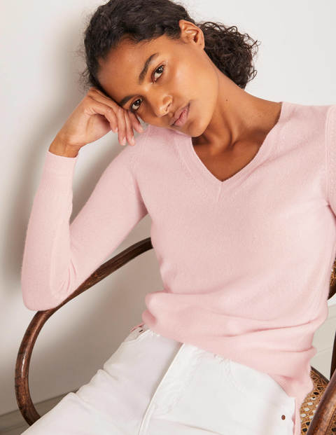 Cashmere V-neck Sweater - Milkshake Cashmere V-neck Sweater - Milkshake