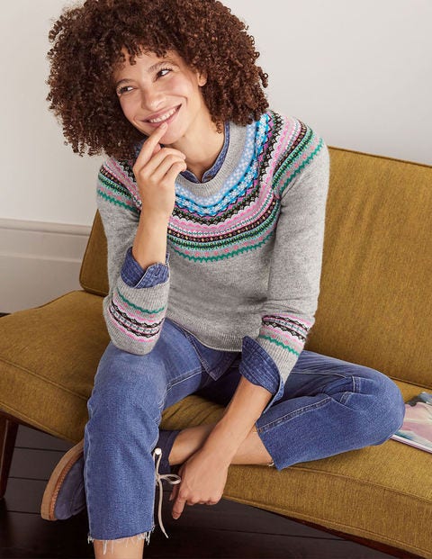 Aberdeen Fair Isle Sweater - Grey Melange Aberdeen Fair Isle Sweater - Grey Melange