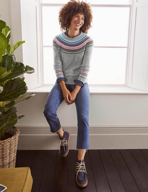 Aberdeen Fair Isle Sweater - Grey Melange Aberdeen Fair Isle Sweater - Grey Melange