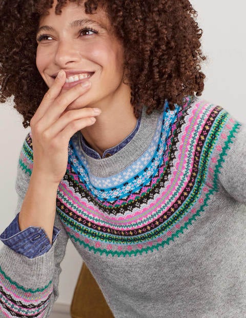 Aberdeen Fair Isle Sweater - Grey Melange Aberdeen Fair Isle Sweater - Grey Melange