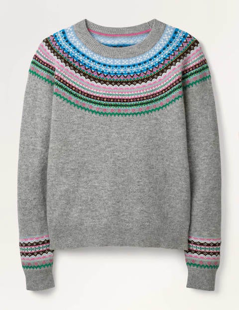 Aberdeen Fair Isle Sweater - Grey Melange Aberdeen Fair Isle Sweater - Grey Melange