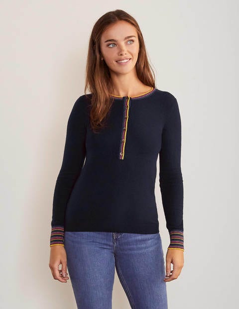 Marlborough Henley Jumper - Navy Marlborough Henley Jumper - Navy