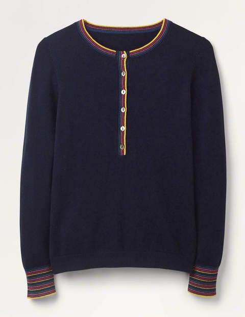 Marlborough Henley Jumper - Navy Marlborough Henley Jumper - Navy