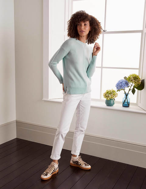 Derby Lockerer Kaschmirpullover - Glasblau Derby Lockerer Kaschmirpullover - Glasblau