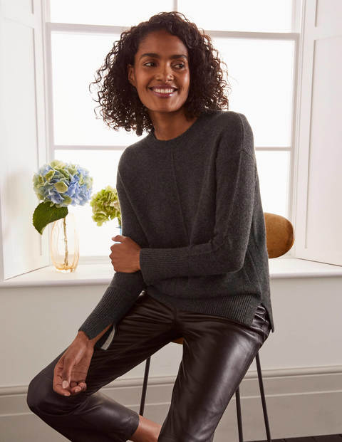 Derby Relaxed Cashmere Sweater - Charcoal Melange Derby Relaxed Cashmere Sweater - Charcoal Melange