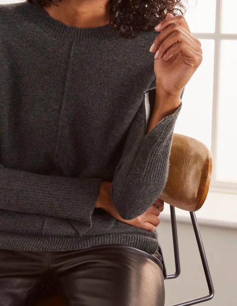 Derby Relaxed Cashmere Sweater - Charcoal Melange Derby Relaxed Cashmere Sweater - Charcoal Melange