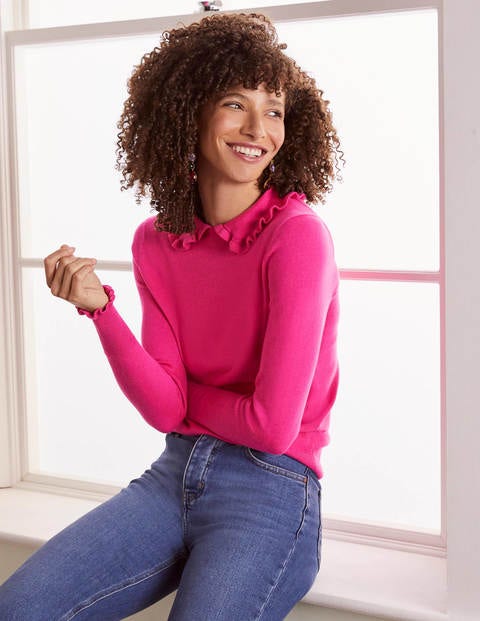 Blakenham Frill Jumper - Pink Flambe Blakenham Frill Jumper - Pink Flambe